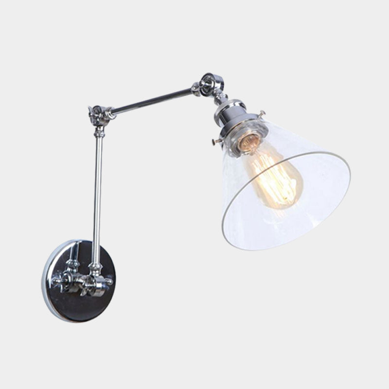 Lucienne Vintage Swing Arm Glass Wall Sconce Lamp