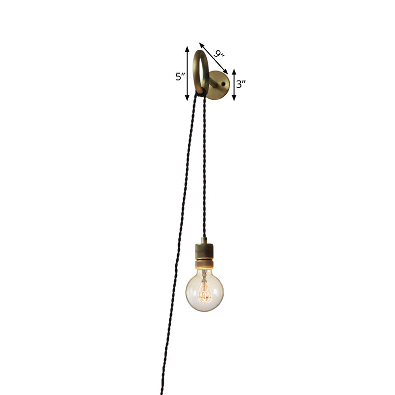Valentine Colonial Ring Bare Bulb Wall Sconce Gold