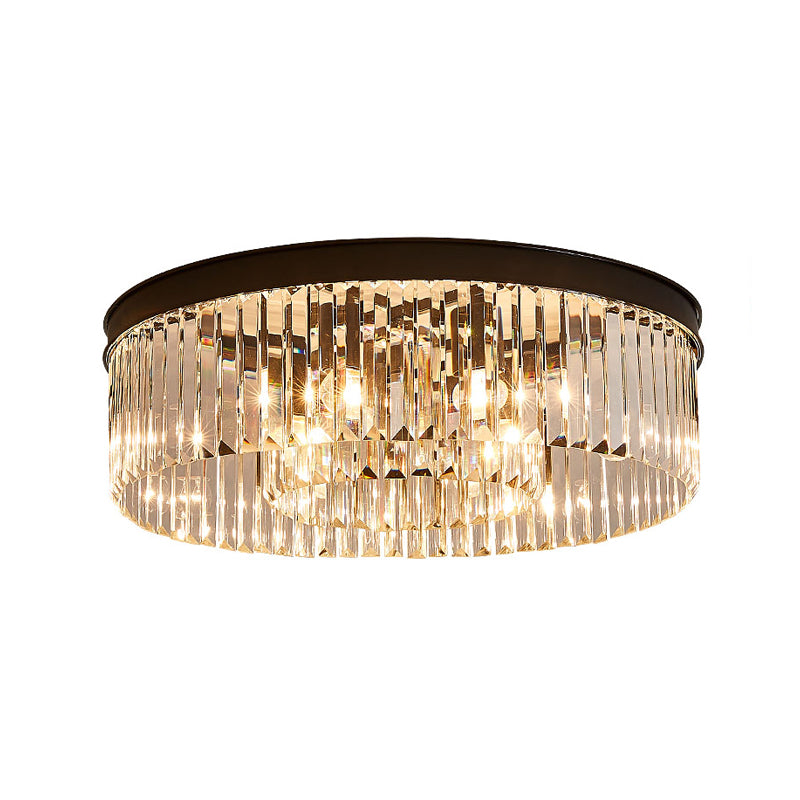 Geneviève Crystal Prism Black Flush Mount Ceiling Light