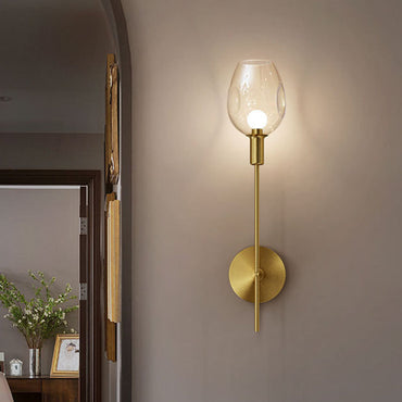 Wandleuchte Juliette Gold Dimpled Glass
