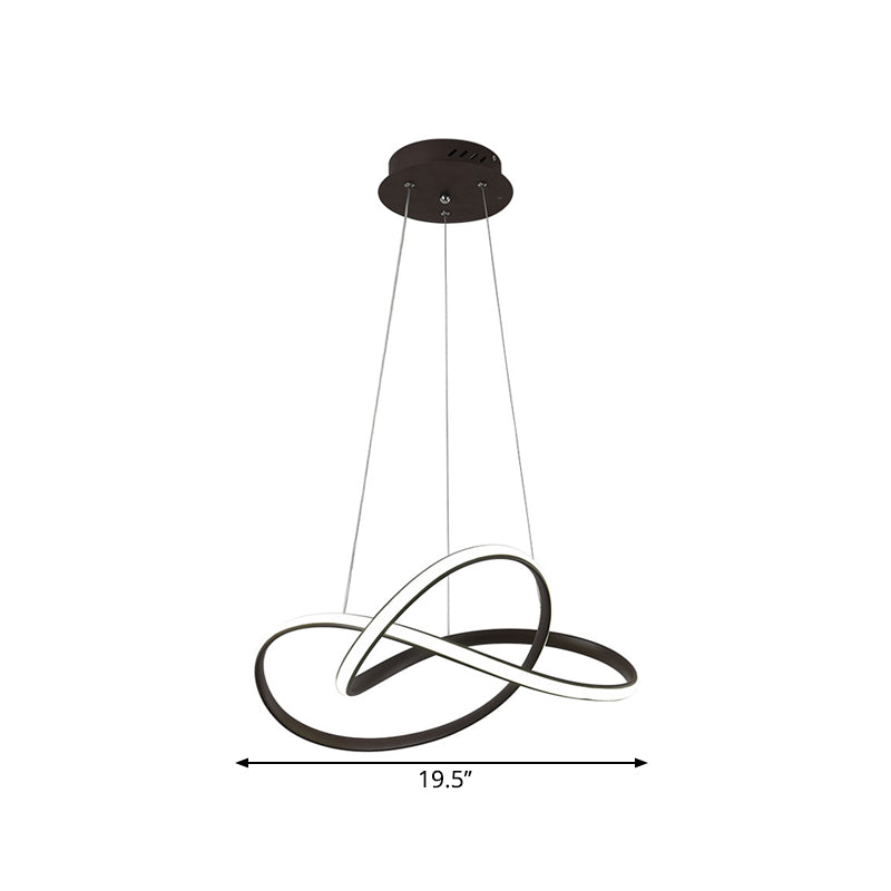 Marceline Twine LED-Kronleuchter in Schwarz & Weiß
