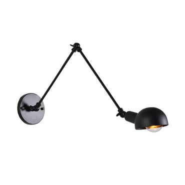 Juliette Retro Wandleuchte mit Schwenkarm und schwarzem Metallschirm