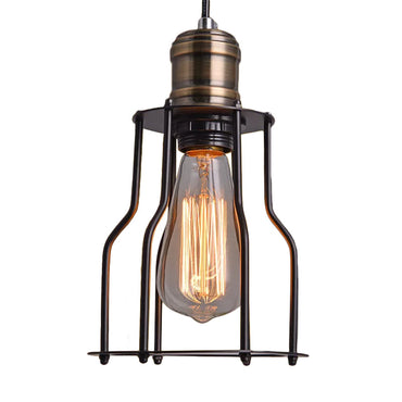 Émilie Caged Warehouse Pendant Light Black Industrial