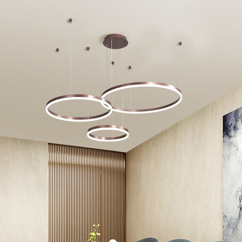 Isabelle Gestufter Ring LED-Kronleuchter in Gold Coffee
