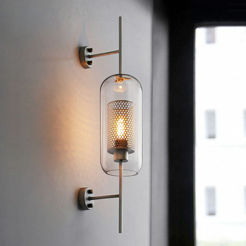 Sophie Metallgeflecht-Wandleuchte aus Metall und Glas mit LED-Beleuchtung