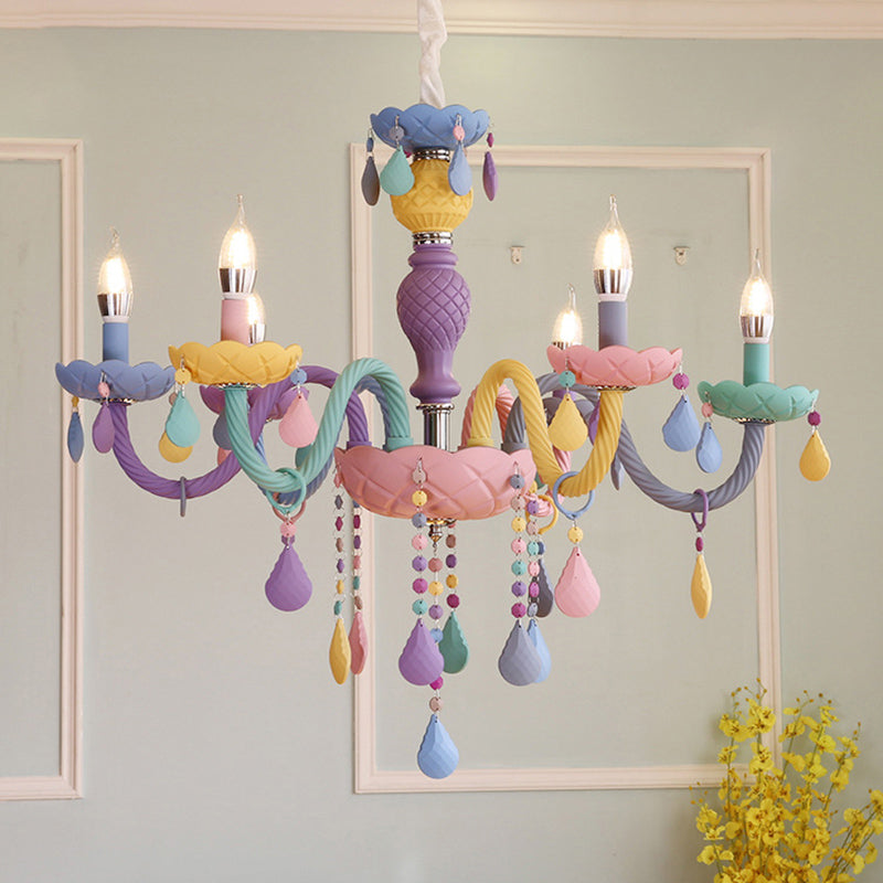 Amélie Lila Macaron Glas Kinder Kronleuchter