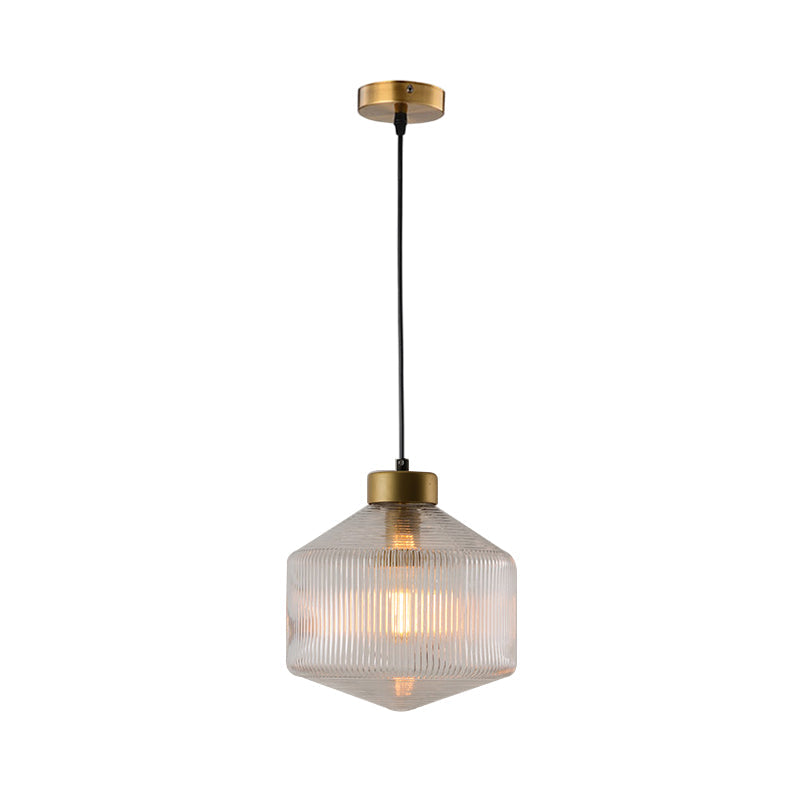 Camille Modern Trommel Pendelleuchte aus Prismenglas