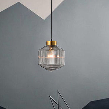 Camille Modern Drum Prismatic Glass Pendant Light