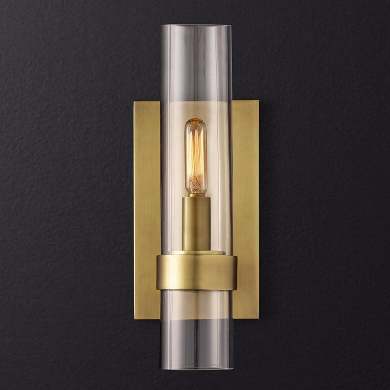 Camille Cylinder Clear Glass Wall Sconce
