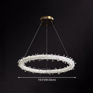 Elise Kristall Kreis LED Pendelleuchte Modern Ring Kronleuchter