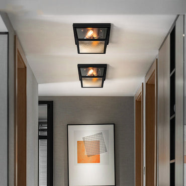 Lucienne Industrielle Quadratische Deckenleuchte mit mattiertem Glas