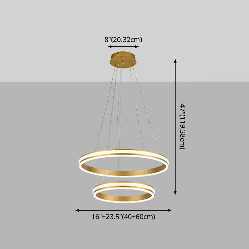 Geneviève Etagenring LED-Kronleuchter Gold Moderne Pendelleuchte