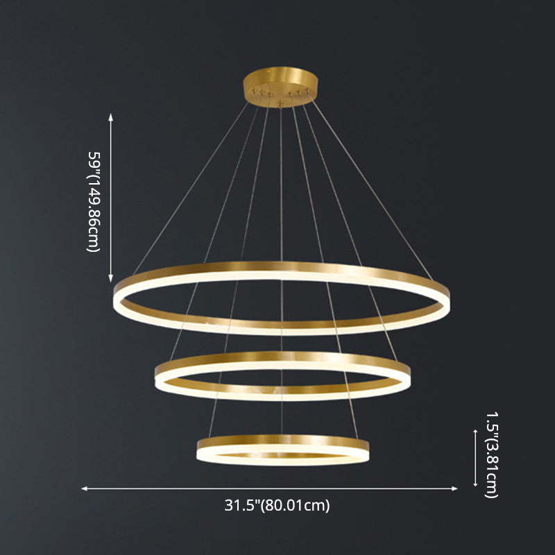 Madeleine gestufter LED-Kronleuchter, Gold, modernes Pendel
