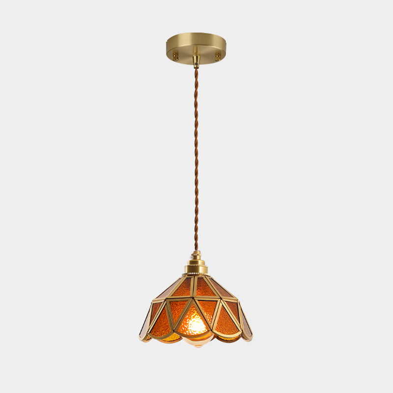 Élodie Hängelampe im Tiffany-Stil aus mattiertem Glas