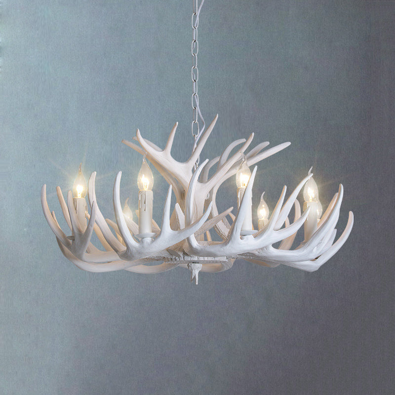Ariane White Faux Antler Candle Chandelier Pendant