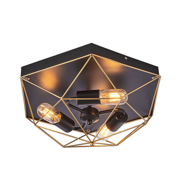 Aurélie Industrielle Geometrische Schwarze Metall Deckenleuchte