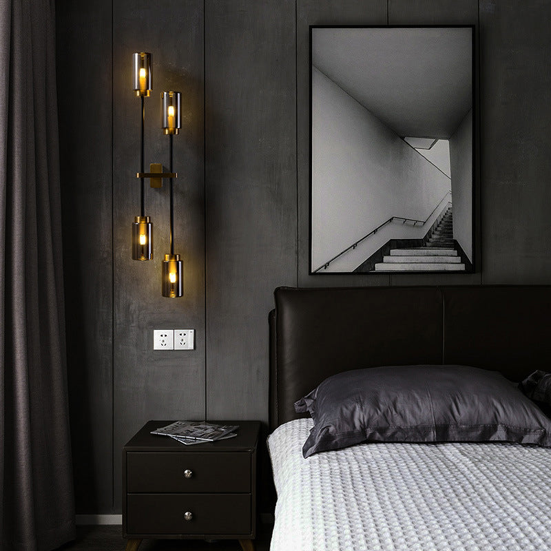 Mathilde Modernistische Zylinder-Wandleuchte Glas Vierkopf LED-Wandlampe