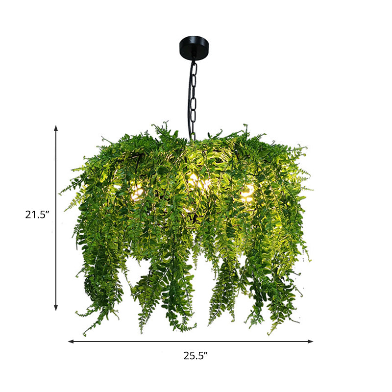 Colette Green Plant Design Industrial 5-Light Metal Chandelier