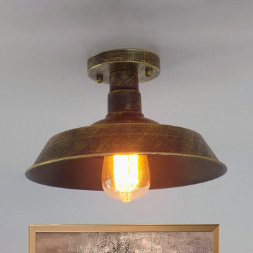 Margaux Farmhouse Barn Shade Halbeinbau-Deckenleuchte aus Metall