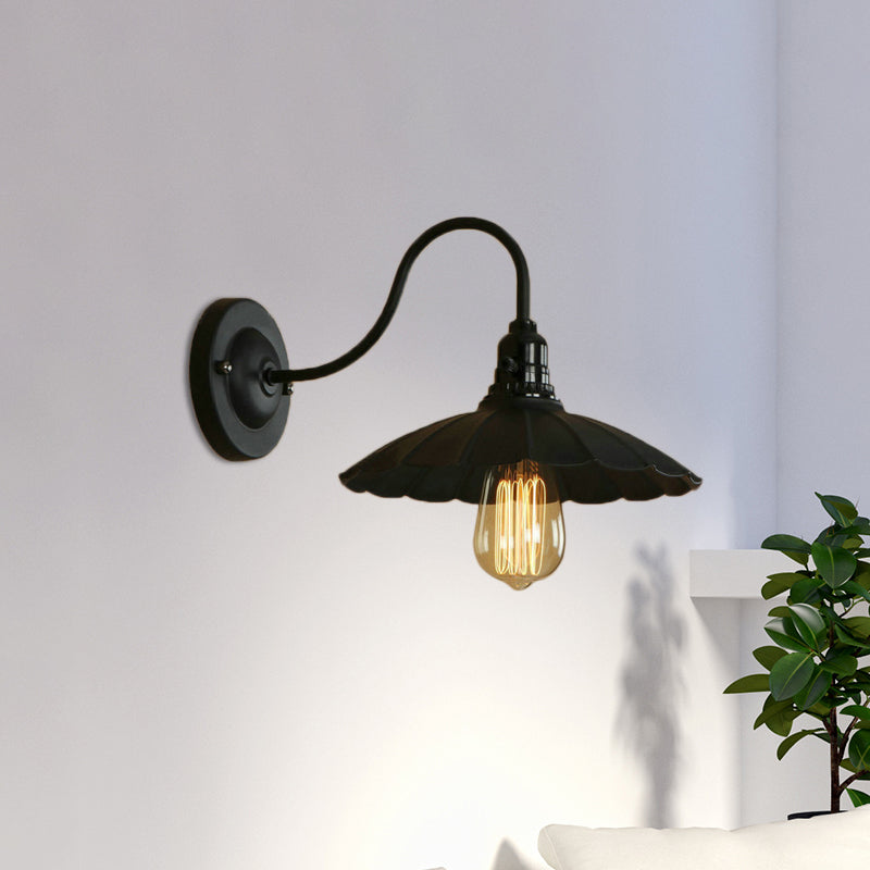 Sienna Scalloped Gooseneck Wall Sconce