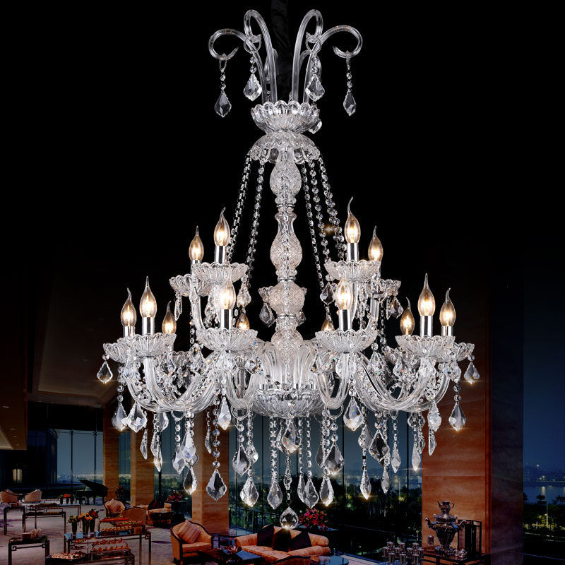 Élisabeth Retro Glass Candelabra Crystal Chandelier Pendant Light
