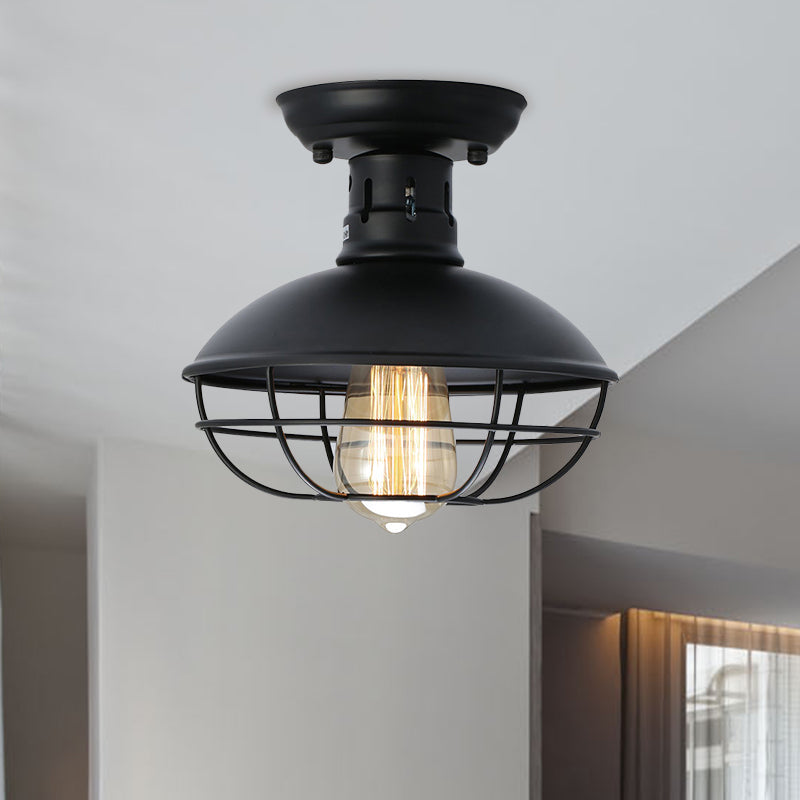 Juliette Farmhouse Schwarze Käfig Deckenleuchte