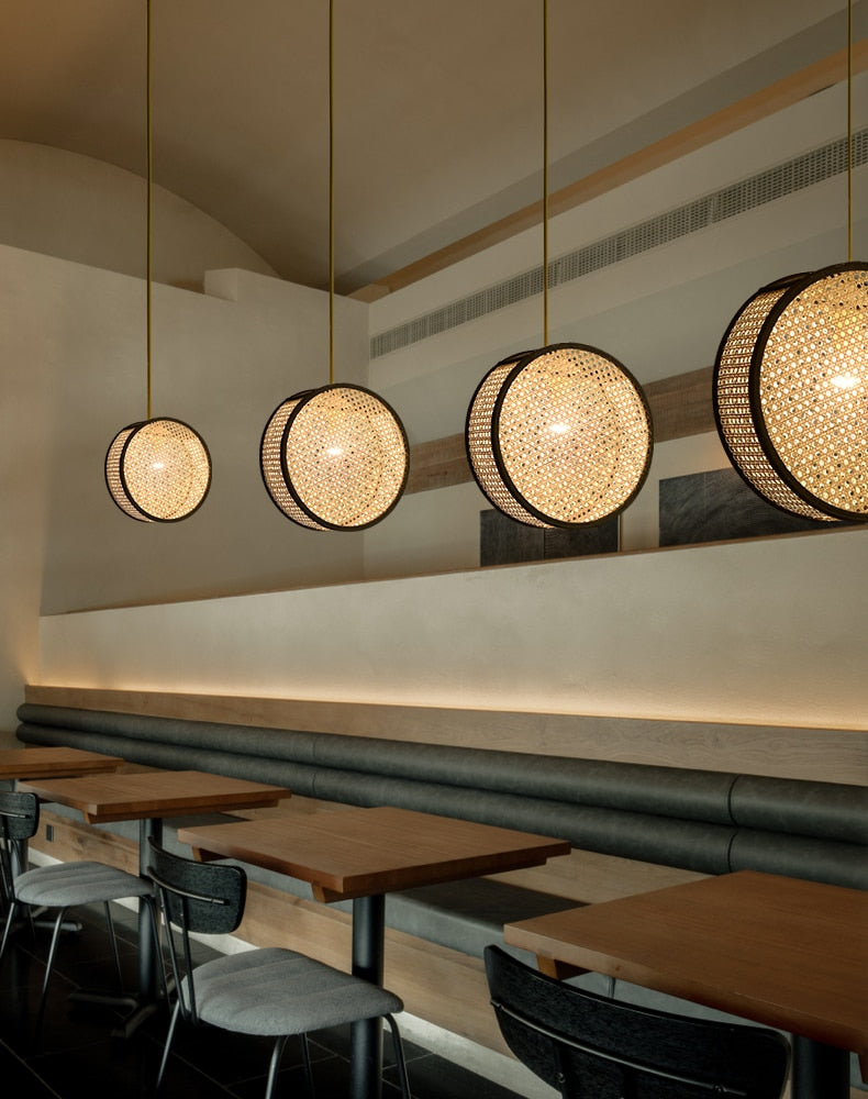 Élise Bali Rattan Round LED Pendant Light