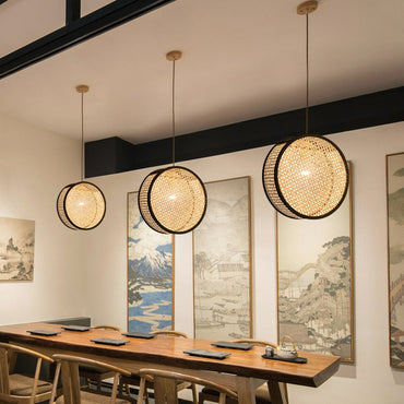 Élise Bali Rattan Round LED Pendant Light