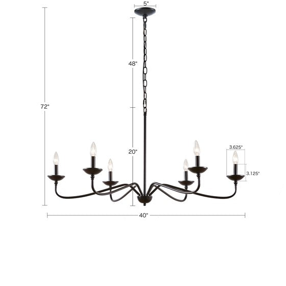 Élise Brighton Farmhouse 6-Light Metal Chandelier