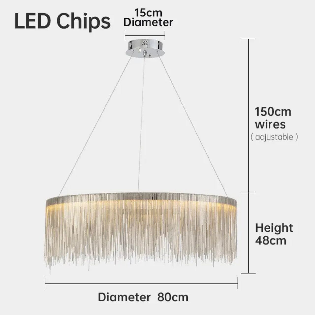 Juliette Nordic Round Tassel Chain Chandelier