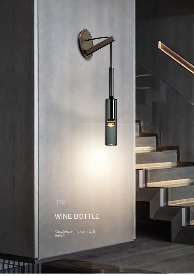 Clémence Smoky Glass Wall Lamp with Modern Pendant Style
