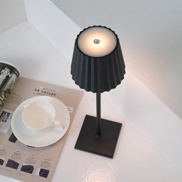 Élodie Dainty Groove Cordless LED Table Lamp Black Minimal Light