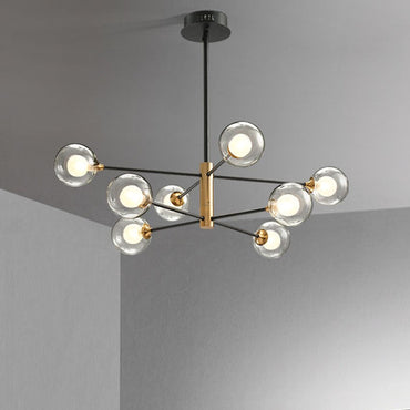 Amélie Glass Bulb Metal LED Chandelier Pendant Light Modern Semi Flush Fixture