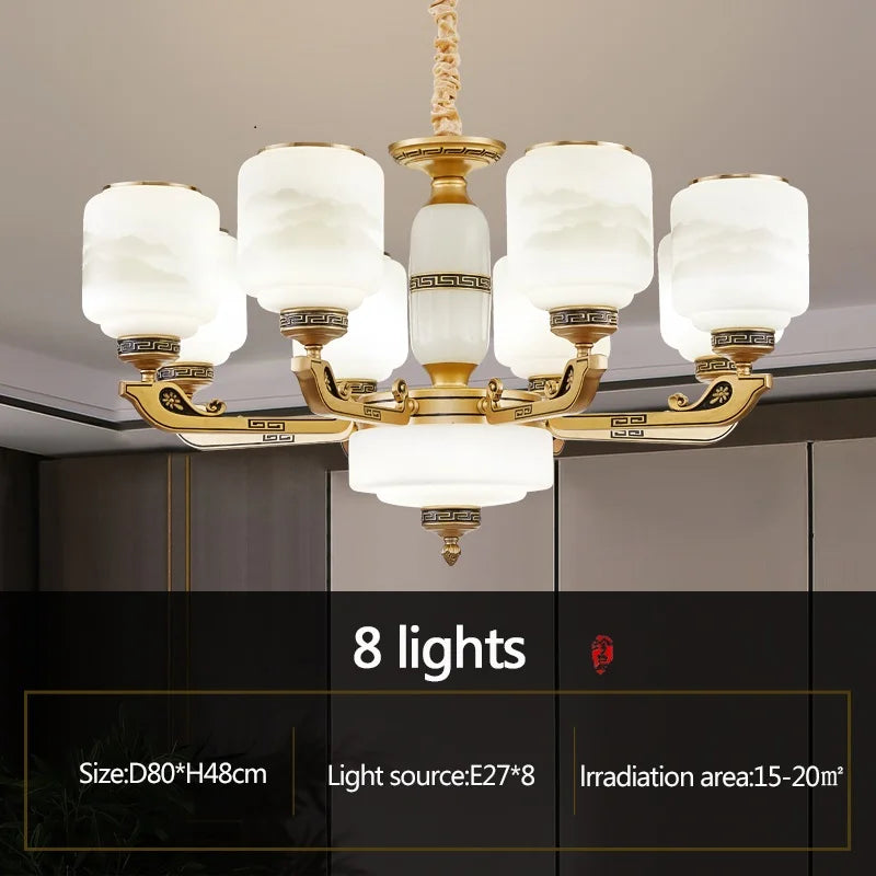 Modern Brushed Glass Chandelier for Living Room and Dining Area
