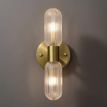 Elara nordische Messing-Wandleuchte mit dualem Glaslichtdesign