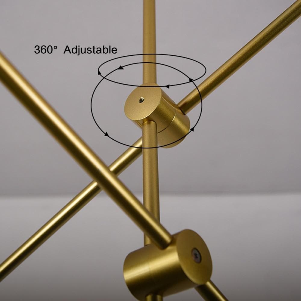 Élise Moderner Sputnik LED Kronleuchter Gold Schwarz Mid-Century Deckenleuchte