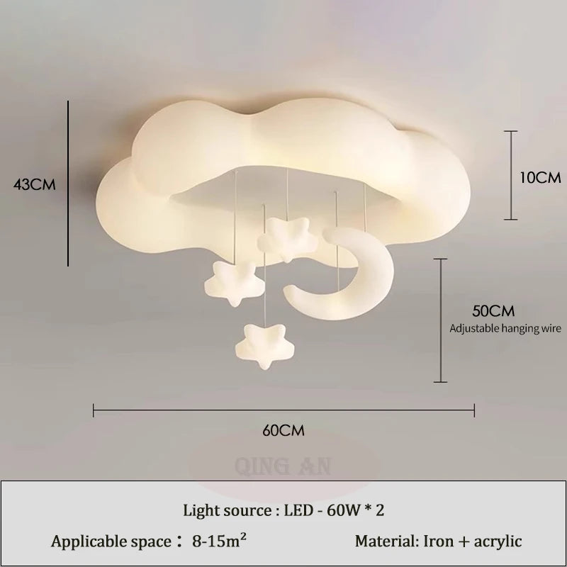 Amélie Cloud LED-Deckenleuchte Kinderzimmer Cremefarben Dimmbar