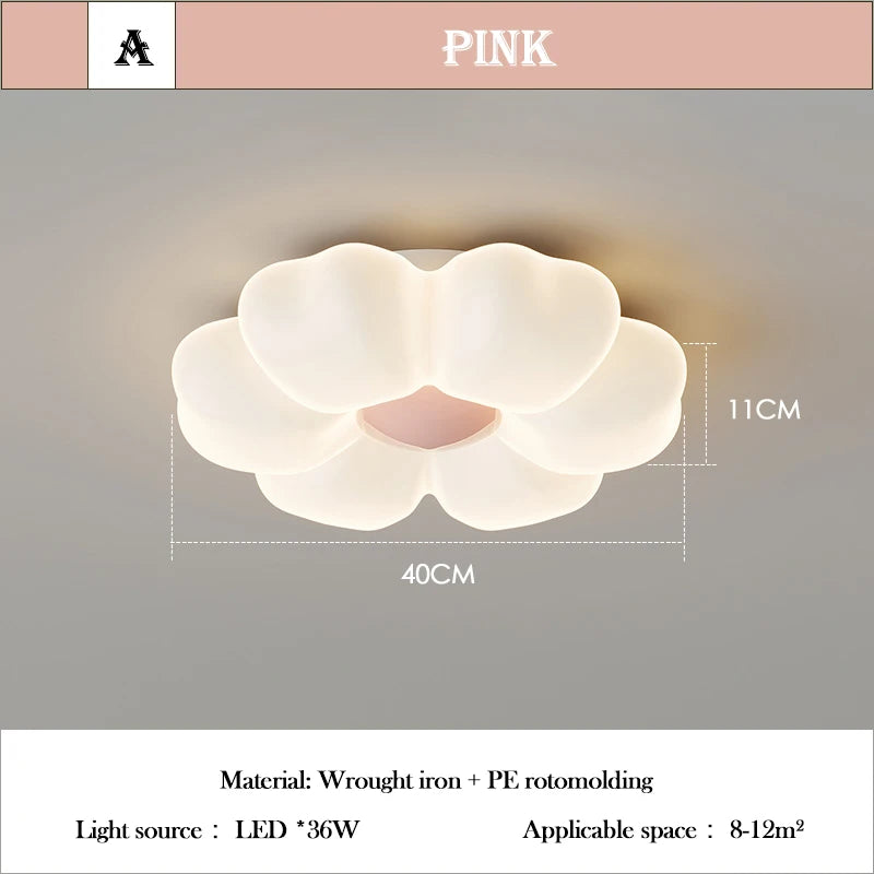 Élodie Rosa Blumen LED Deckenleuchte Prinzessinnenzimmer Dimmbar