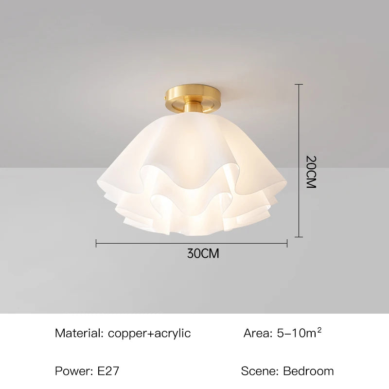 Sofia Nordic LED-Deckenleuchte aus weißem Milchglas