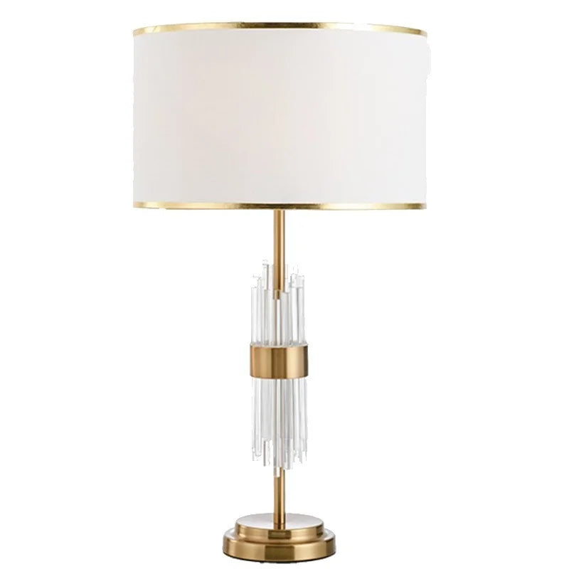 Juliette Crystal Rod Glass Table Lamp E27 White Cloth LED