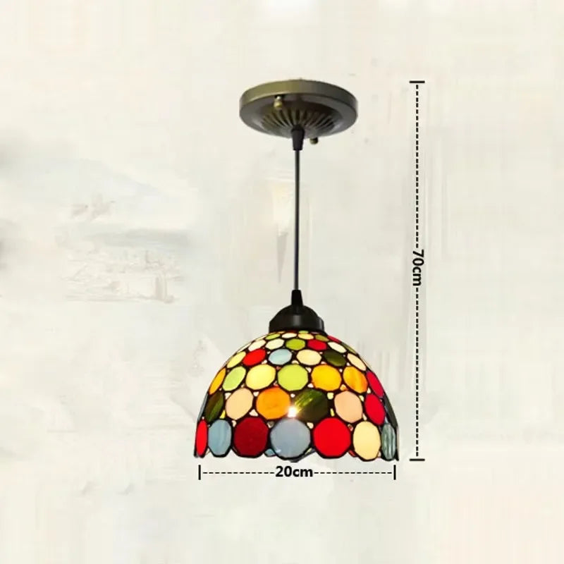Colette Tiffany bunte Glas-Pendelleuchte mediterran