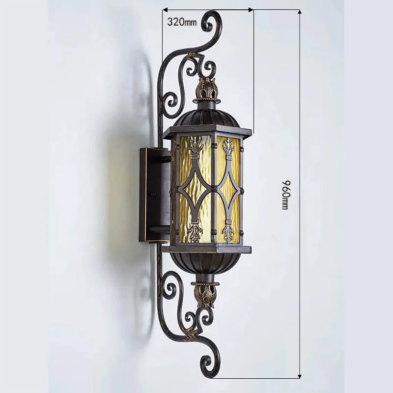 Camille Retro Gold Wasserdichte Aluminium LED Außenwandleuchte E27