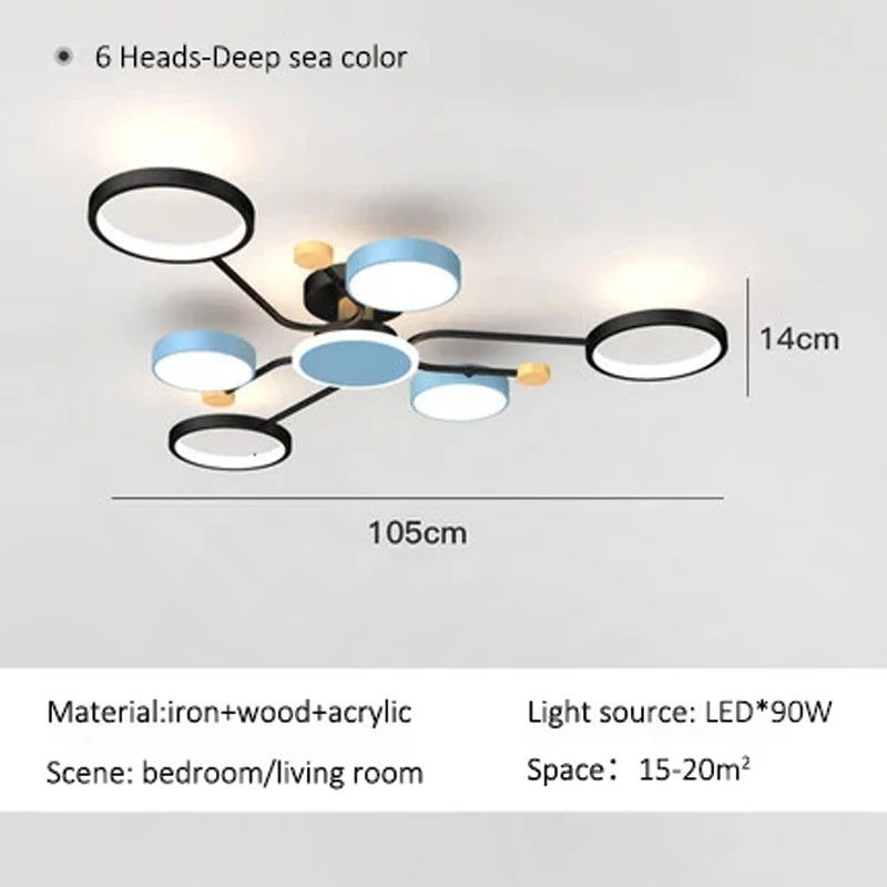 Céline Moderne Multi-Licht LED-Deckenleuchte