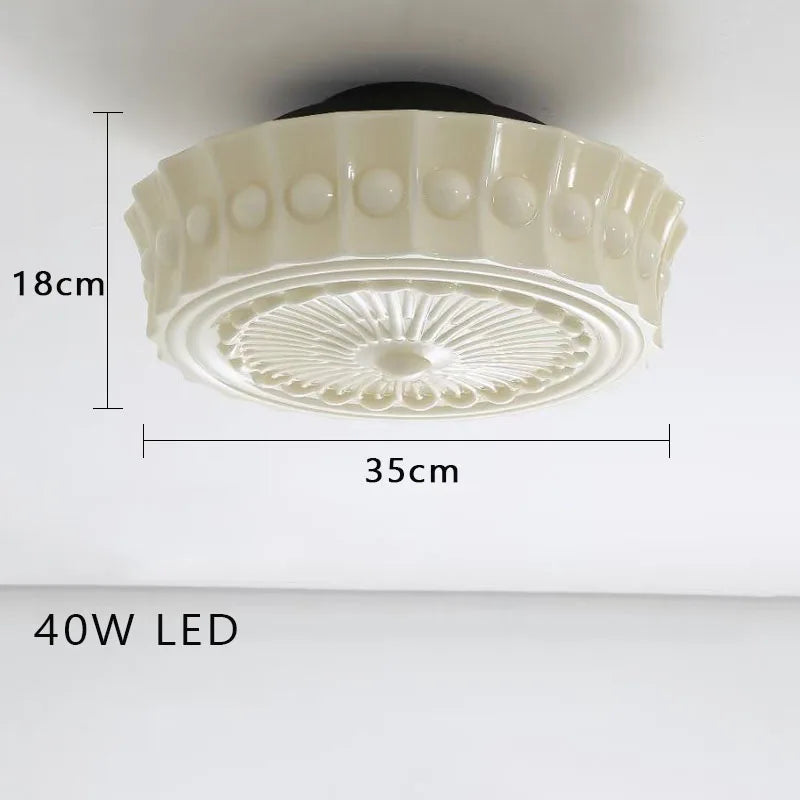 Léonie Hängeleuchte mit Kette aus Creme-Glas