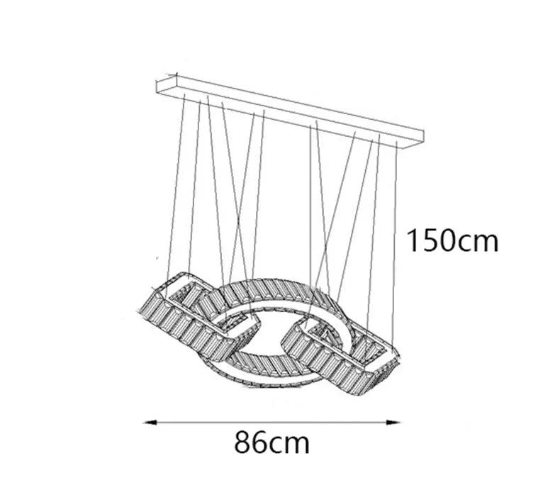 Luxuriöse Pendelleuchte für Wohnzimmer und Essbereich