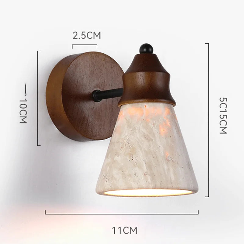 Élodie Travertin-Wandleuchte Nordische Schlafzimmer-Wandlampe