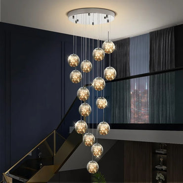 Adèle Sternenhimmel LED Treppenhaus Pendelleuchte Kronleuchter