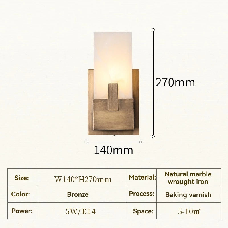 Madeleine Marmor Wandleuchte Minimalistische Nachttischlampe