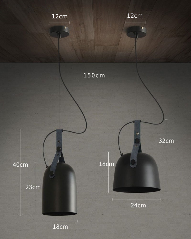 Élise Sonoma LED-Pendelleuchte aus Metall und Leder