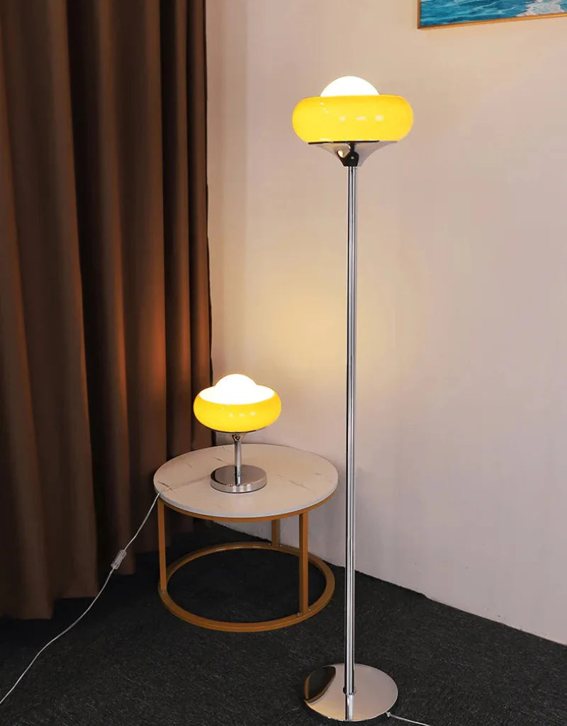 Élise Starburst Retro Glass Chrome LED Table & Floor Lamp